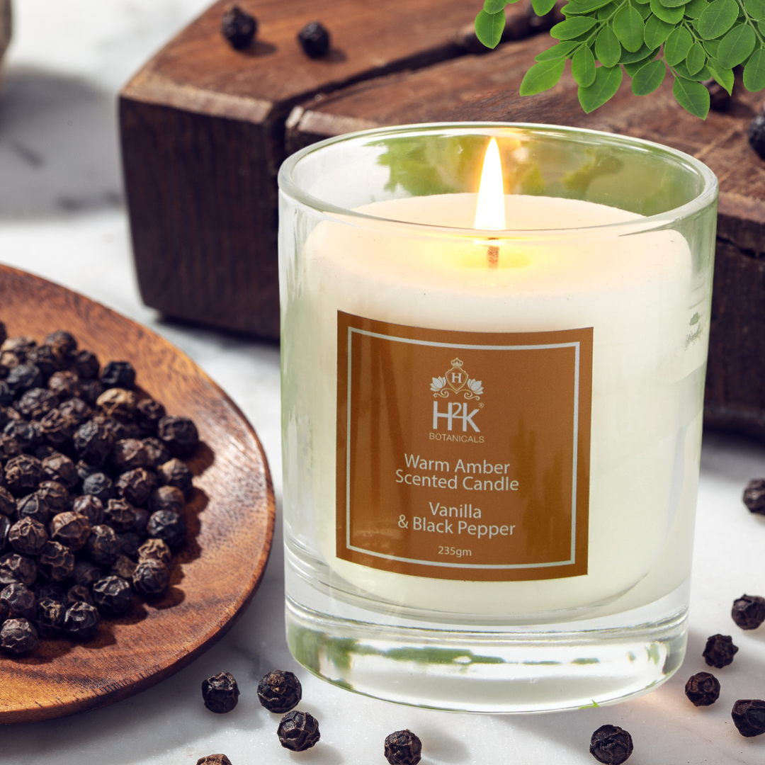 Black Pepper and Vanilla Warm Amber Candle & Reed Diffuser