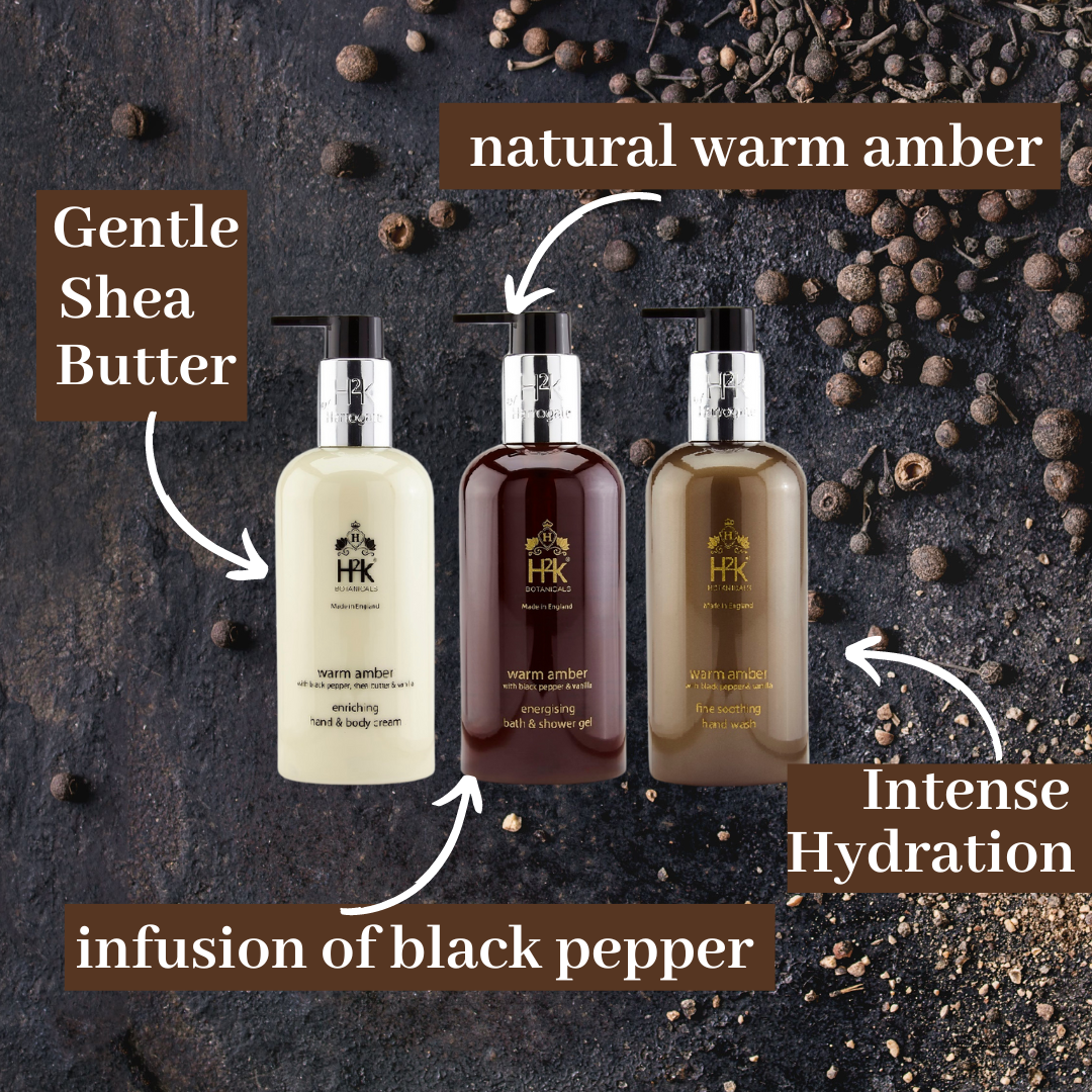 Black Pepper and Vanilla Best Bath Gel - Warm Amber Collection